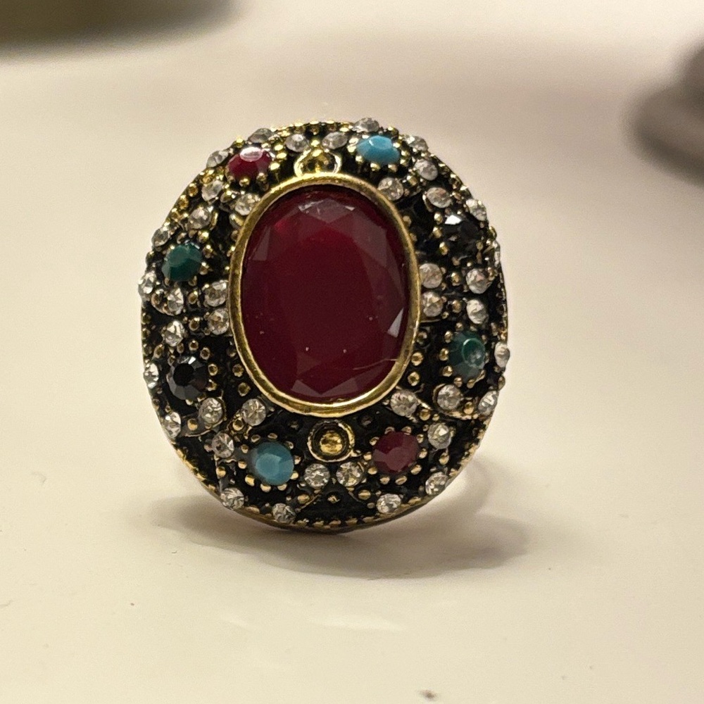 Elegant Multi-Color Gemstone Ring